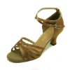Satin tan Latin shoes ballroom dancing shoes 2011