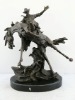 bronze sculpture western remington style statue