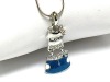 White gold plating crystal stud epoxy casual outfit necklace