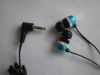 blue metal mp3 earbud, earphone, headset, headphone