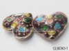 Cloisonne beads, heart