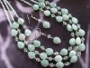 Necklace made of Jade stone,crystal and glass seed bead