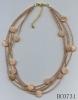 seed beads and shell disc necklace