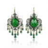 Green Resin Beads Alloy Vintage Earrings (SWTER374)