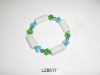 vintage green,blue and white ceramic bracelet with beads