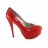 VELONY 2011fashion red sheepskin leather super high heel sexy women wedding shoes with thick platforms
