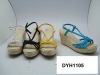 Wholesale fashion women sexy wedding wedge heel shoes canvas summer shoes