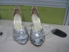 Wholesale Silver bridal shoes , ladies wedding high heel shoes ( 8.5CM )