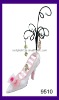 pink shoe with satin flower wedding table decoration ring earring necklace holders jewelry display stand