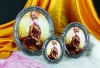 Wholesale Oval Photo Frames - Metalic Zinc Alloy, Jewels inset
