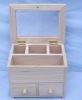 natural bistratal wooden jewellery box with acrylic lid