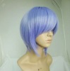 Short Cosplay Purple Human Hair Wigs