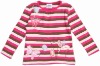 Girl's striped spring T-shirt F1133#Brown/red