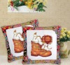 1, Embroiders line color bright2, cloth is cotton fabric cross stitch heart shaped pillow,BZ1001