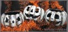 White porcelain pumpkin hurricane lamp shade for Halloween Day 70308B