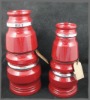 Fashional red columnar ceramic candle holder for home decoration 70378R
