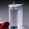 Wholesale romantic spa round pillar glass crystal candle holder