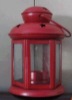 Wholesale red metal christmas lantern,candle holder for decortation