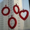 Wholesale Hanging glass heart shape red decorations for Valentine's day