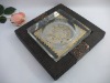 Delicate Crystal leather cigar ashtray/tobacco jar/leather home decoration/square high grade ashtray/tobacco jar