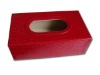Red Fashion-designed Crocodilian Grain leatherette Tissue Box