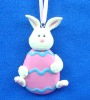 Wholesale pretty and delicate polymer clay Easter white rabbit pendant