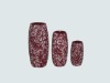 3 Set decorated clay flower vase