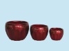 Wholesale 3 Set red flower terracotta pots