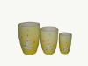 Wholesale 3 Set terracotta planters with yellow