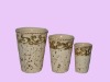 Flower terracotta planters with gray
