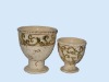 2 Set ceramic planters of gray color
