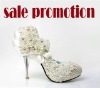 FS046 New arrival high heel beaded pearls wedding shoes
