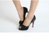 Wholesale black color high heel woman shoe for bride shoe wedding shoe