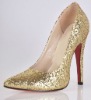 Attractive gold bridal wedding shoes CL150 free shipping
