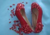 WS147 New arrival red stones wedding shoes