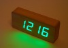 led wooden desk clock