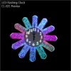 LED flashing rainbow colors light up pointer shape clock