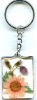 pressed flower crystal key chain