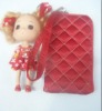 hotsale key ring doll girl pendant with phone wallet