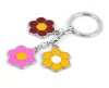 Trendy Keychain with Colorful Enamel Flower Charms,Chromium Plated Alloy Keyring 150429