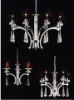 Transparent pink crystal iron art candle dropped lighting/chandeliers for siting room---ADT-TYD9018