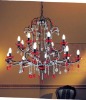 Wholesale 2011 Red Crystal Chandelier Lamp with Hand paint Antique Bronze (Pendant)