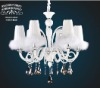Wholesale 2011 hot sale white glass chandelier with lampshade