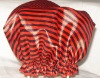red lined shower cap