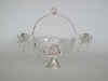 Wholesale Silver Plated 2-lit Candle Holder & Glass Candy Bowl w.Base