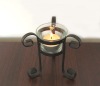 Wholesale (G055) glass candle holder with iron stand tea light include
