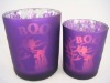 glass candle holder for holiday decoration