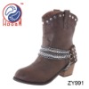 women mid calf boots with chain