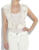 2011 new fashion white embroidered v-neck women blouses