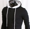 Men's double string hoodie shirt black L